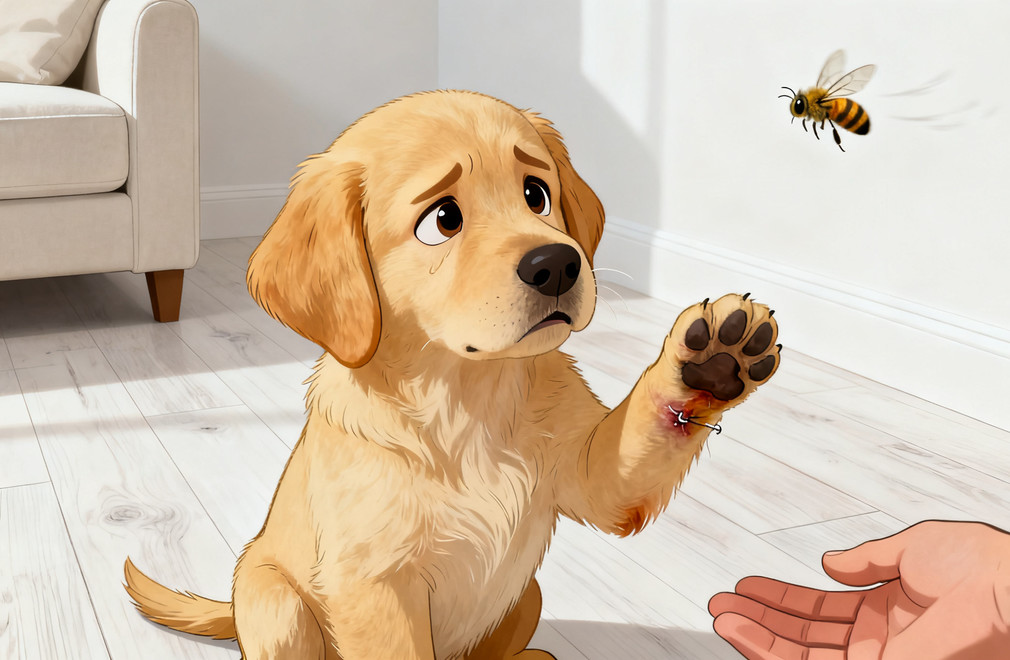 狗狗被蜜蜂蜇,蜜蜂蜇伤处理,宠物急救,狗狗护理