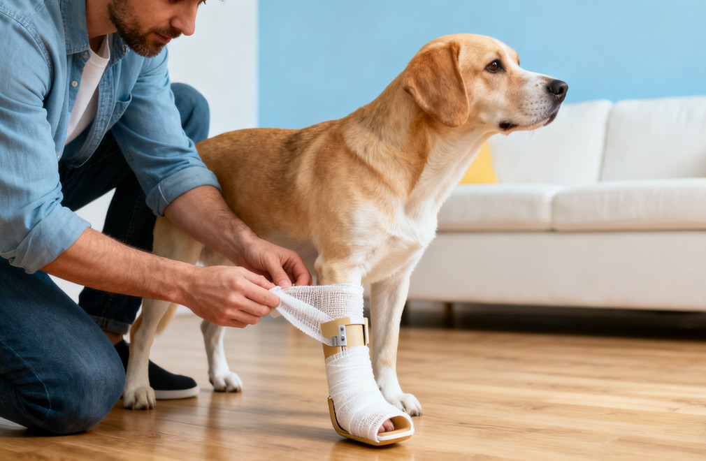 狗狗骨折,临时固定,安全搬运