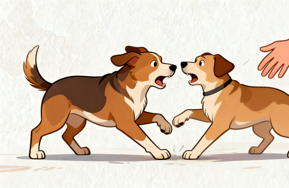 狗狗打架,安全拉开,狗狗冲突,拉开打架狗狗