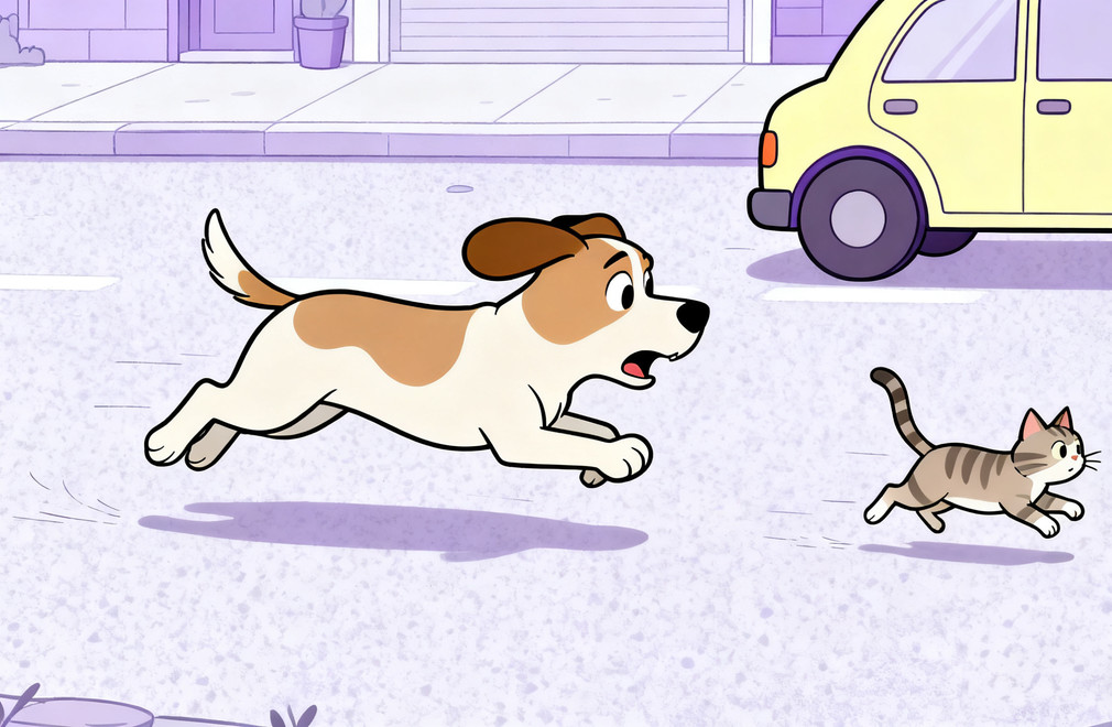 狗狗追车、追猫怎么办? 狗狗追车,狗狗追猫,狗狗行为训练