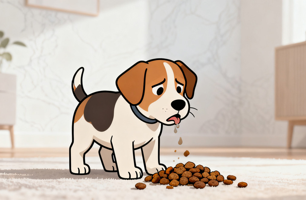 狗狗呕吐,未消化狗粮,呕吐原因,狗粮呕吐