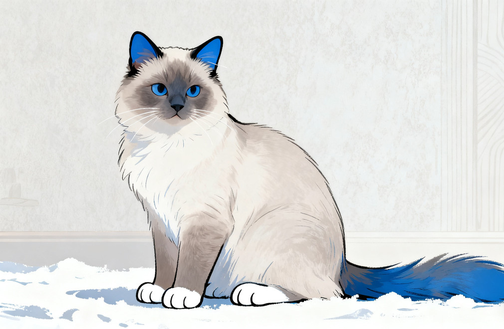 伯曼猫,雪地靴,蓝点宝宝,温顺性格