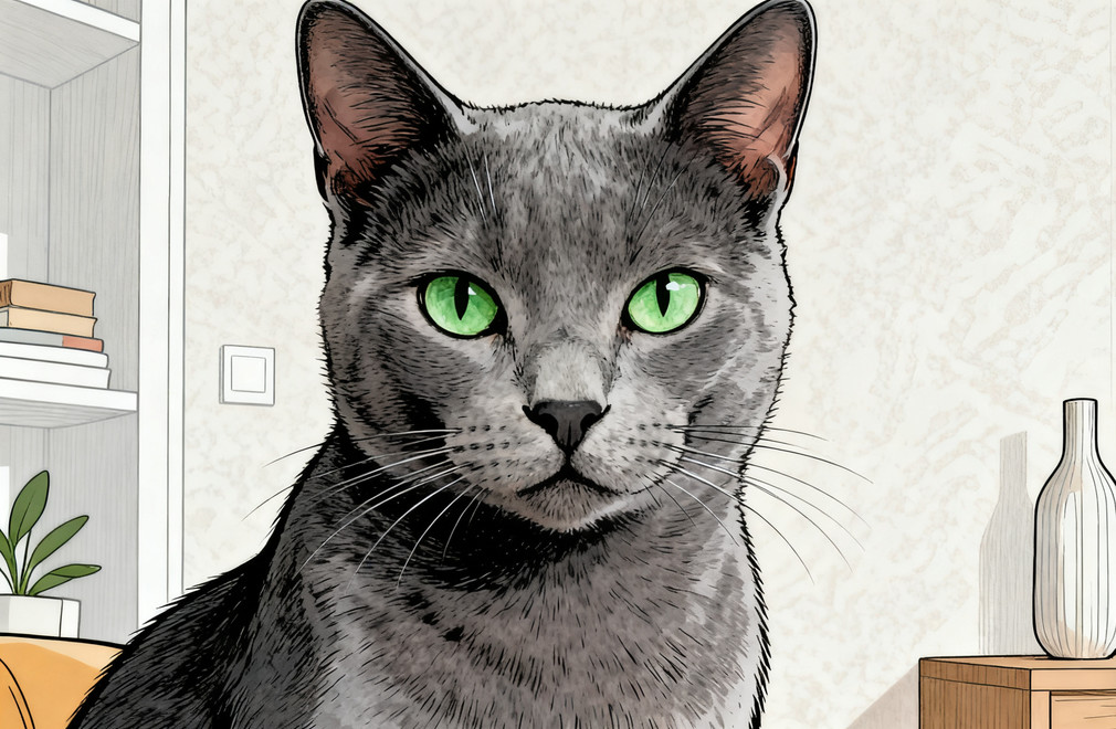 俄罗斯蓝猫:绿眼精灵,害羞又优雅的绅士 俄罗斯蓝猫,绿眼精灵,害羞优雅,绅士猫咪