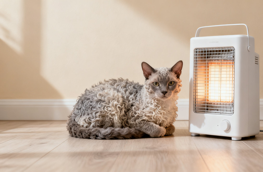 柯尼斯卷毛猫,贵宾卷,怕冷,取暖器
