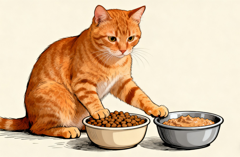 《猫咪干粮 vs 湿粮:优缺点大比拼》 猫咪干粮,湿粮,猫咪干粮 vs 湿粮,猫咪粮食对比