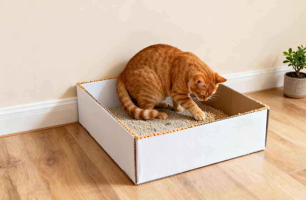 自制猫砂盆,简易猫砂盆,临时猫砂盆