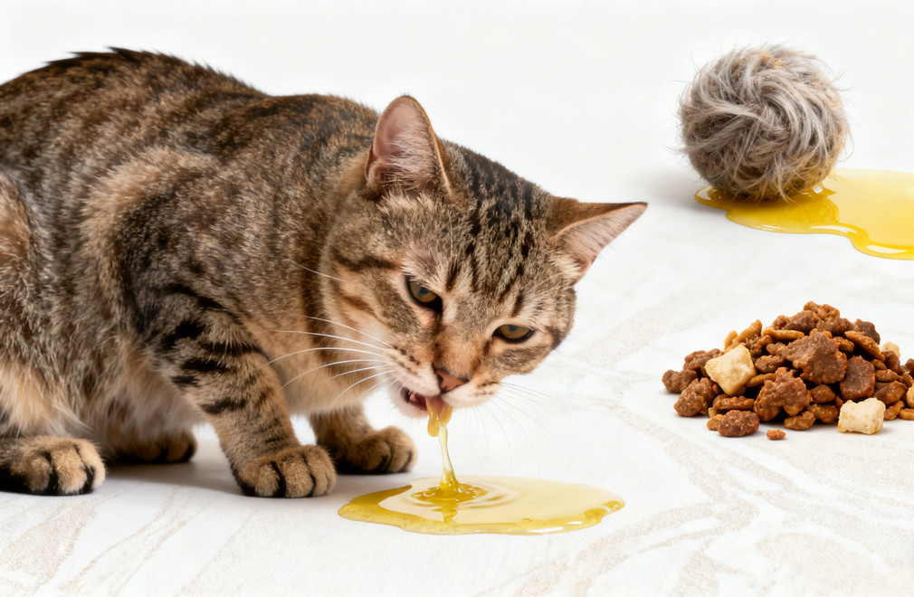 《猫咪呕吐全解析:吐毛球、黄水、未消化食物的原因》 猫咪呕吐,吐毛球,呕吐黄水,未消化食物呕吐