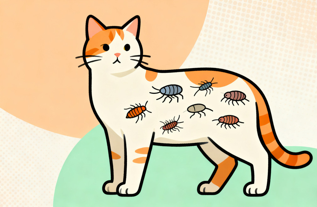 《猫咪寄生虫图谱:跳蚤、虱子、蛔虫、绦虫的症状》 猫咪寄生虫,跳蚤,虱子,蛔虫,绦虫