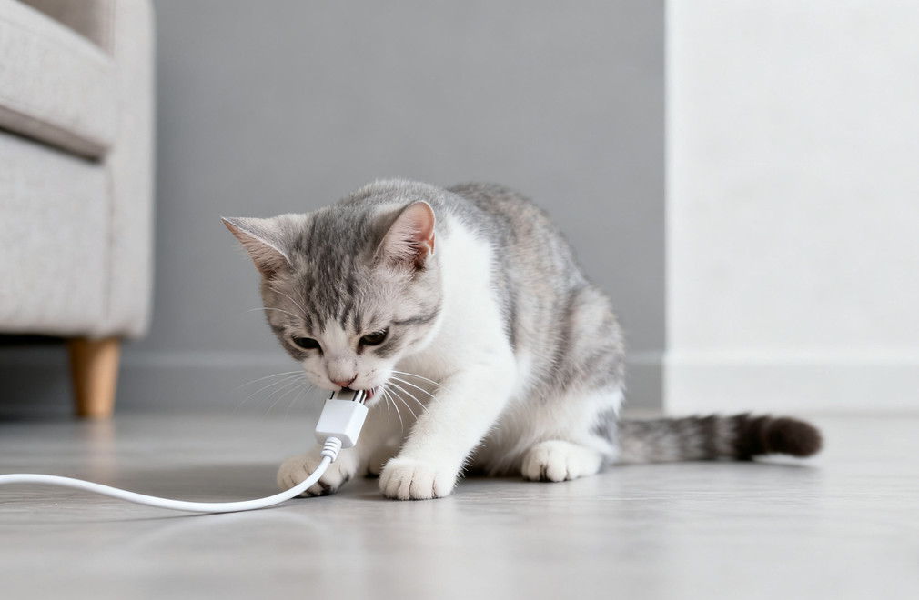 猫咪,咬数据线,咬耳机线