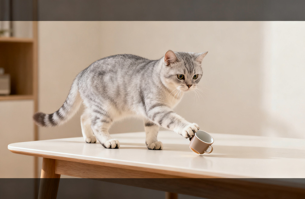 猫咪把桌子上的东西推下去是为什么? 猫咪,推东西,行为原因,桌子物品