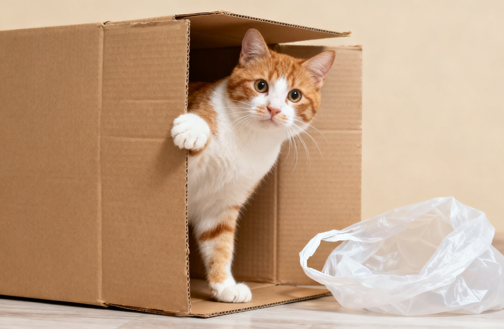 猫咪为什么喜欢钻纸箱、塑料袋? 猫咪,钻纸箱,钻塑料袋,行为原因
