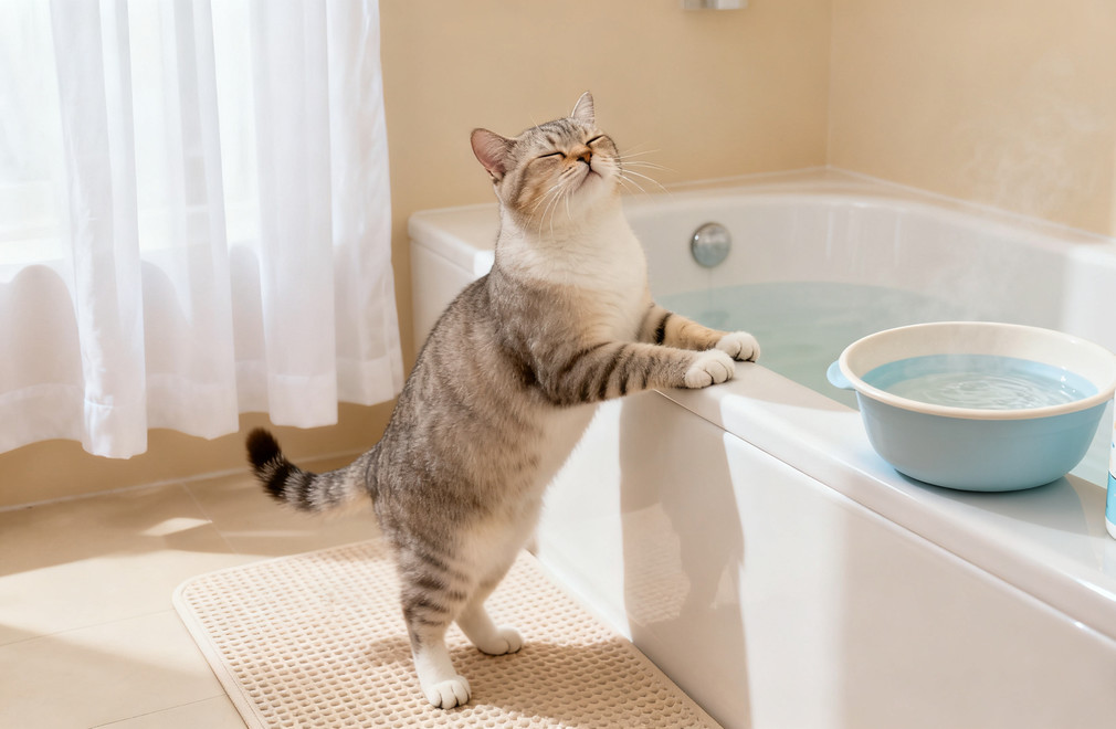 猫咪洗澡频率,科学洗澡时间,猫咪清洁指南,宠物护理建议