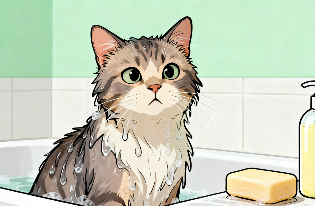 猫咪洗澡,人用沐浴露,猫咪香皂,宠物护理