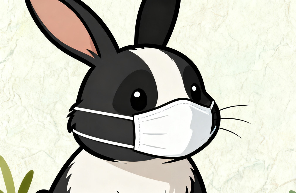 道奇兔,熊猫兔,白口罩,标志