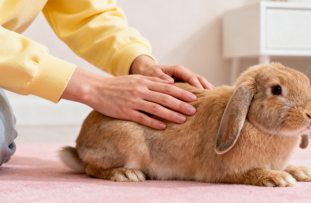 与兔子建立信任,兔子抚摸姿势,正确抚摸兔子